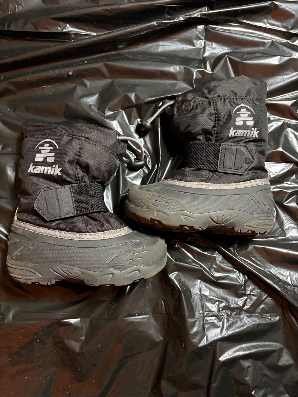 Kamik Kids Black & Gray Snow Boots with Adjustable Strap